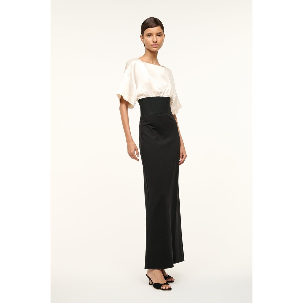 STAUD Black and Cream Maxi Dress - Picture 3 of 7